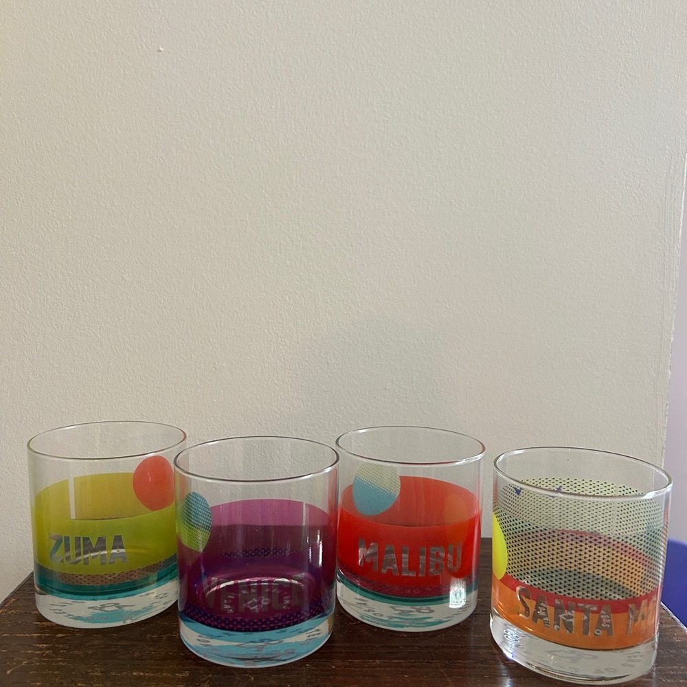 Sisters of Los Angeles Colorful Glass Tumbler Set